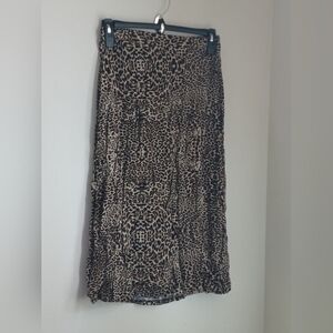 Laura Scott Skirt Women Small Leopard Print Midi Office Academia Church Elegant